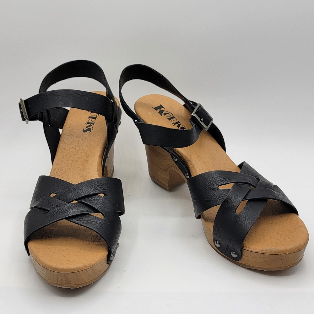 Kork-Ease Women's Black Sandals SIZE‎ 10M. #1472